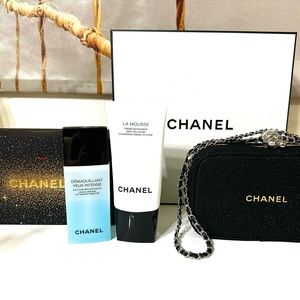 Authentic Chanel skin care set with beauty pouch